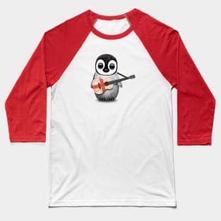 Baby Penguin Playing English Flag Guitar Baseball T-Shirt